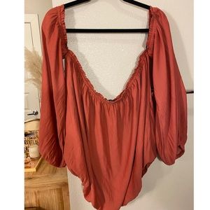 Orange off the shoulder top - Forever 21